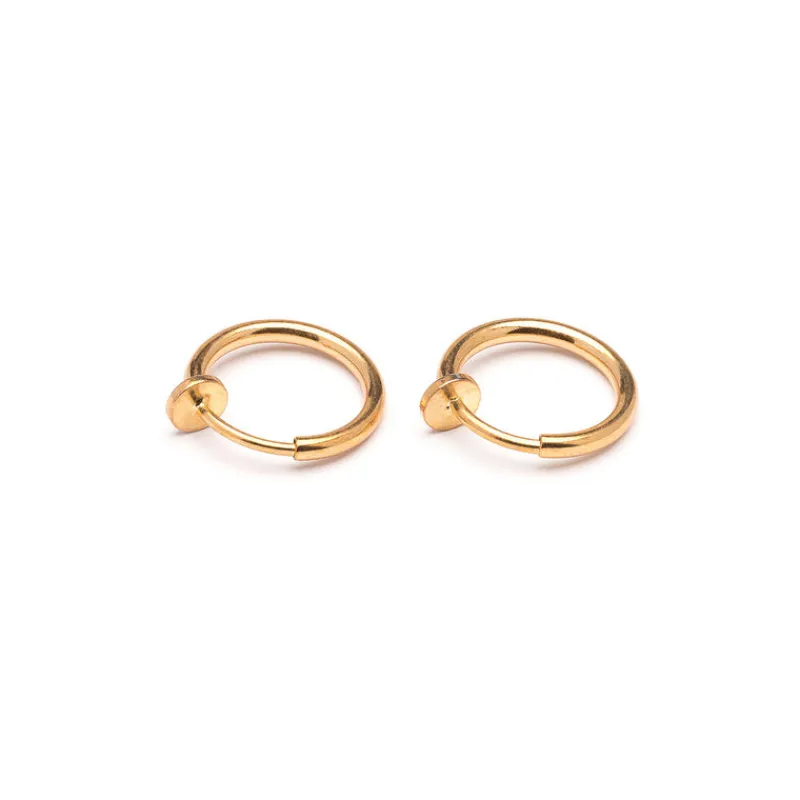 Simply Whispers Small Clip On Hoop Earrings New