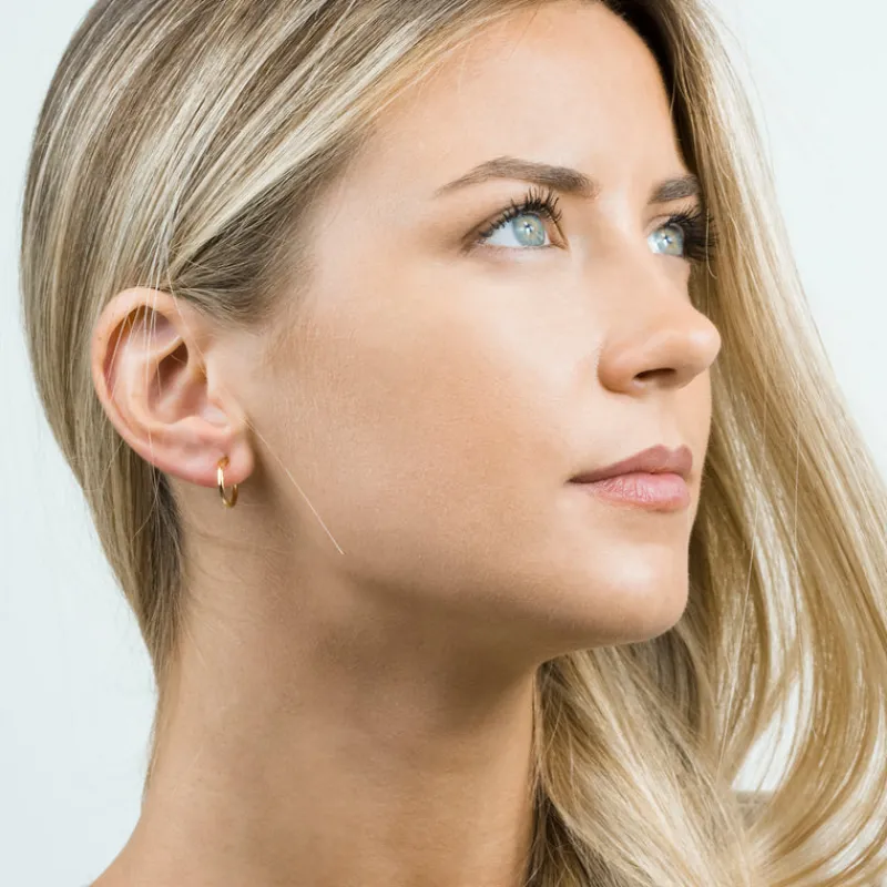Simply Whispers Small Clip On Hoop Earrings New