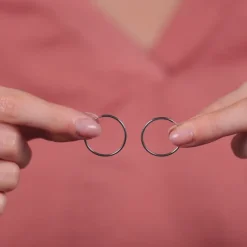 Simply Whispers Small Endless Hoop Earrings Silver Plated Discount