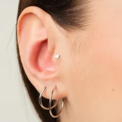 Simply Whispers Small Hoops Silver Plated Online