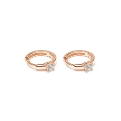 Simply Whispers Small White Crystal Huggie Earrings Fashion