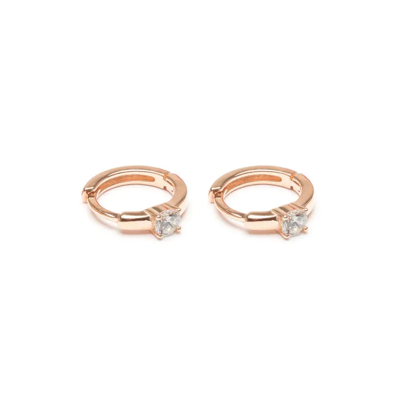 Simply Whispers Small White Crystal Huggie Earrings Fashion