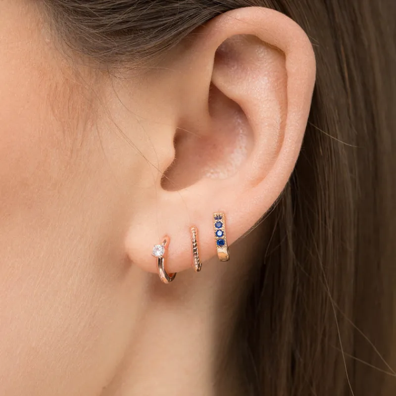 Simply Whispers Small White Crystal Huggie Earrings Fashion