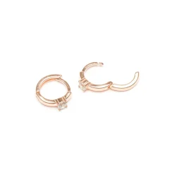 Simply Whispers Small White Crystal Huggie Earrings Fashion