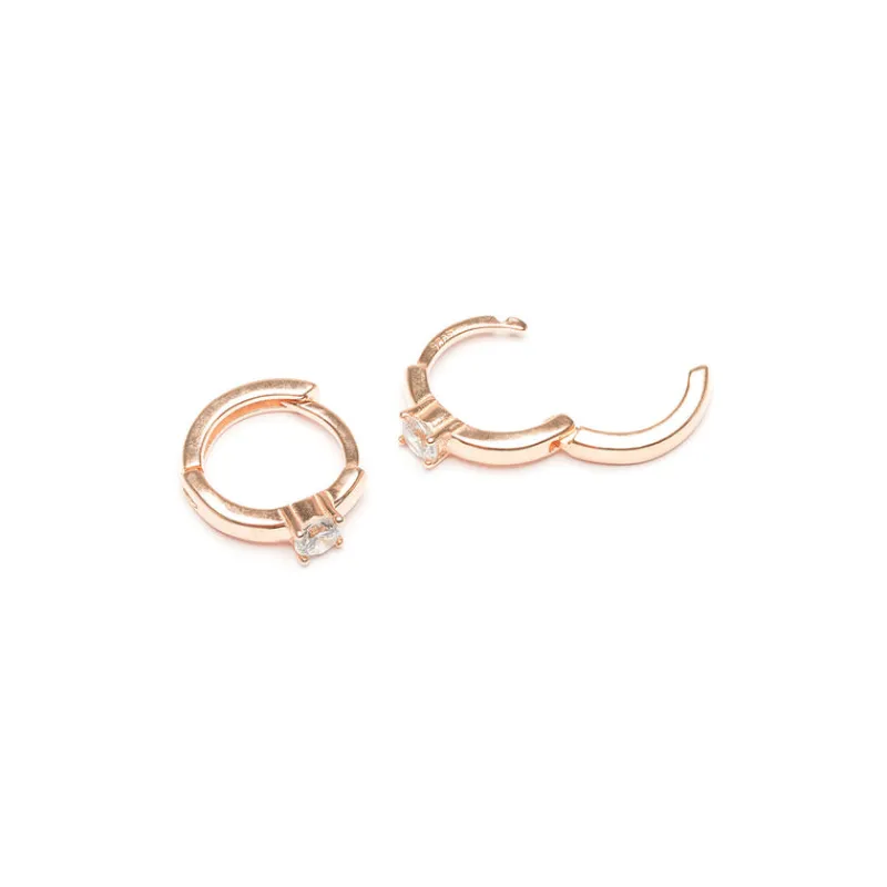 Simply Whispers Small White Crystal Huggie Earrings Fashion