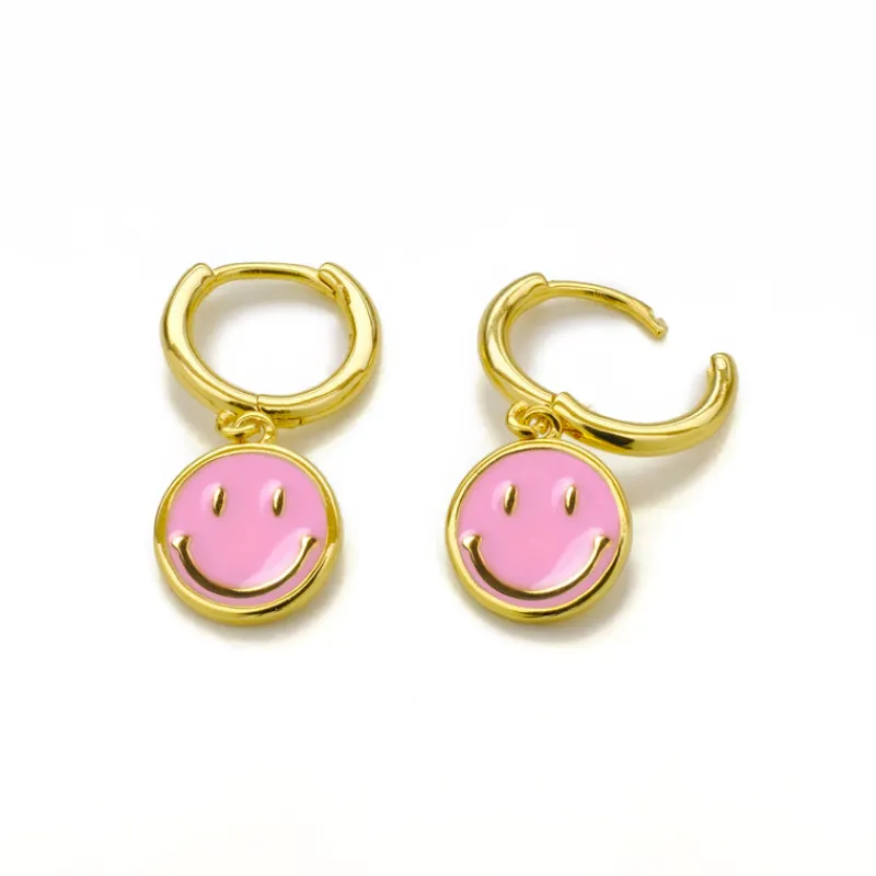 Simply Whispers Smiley Charm Huggie Hoops New