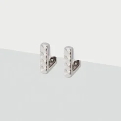 Simply Whispers Squared Silver Huggie Hoops Clearance