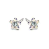 Simply Whispers Stainless Steel Aurora Borealis And Aqua Daisy Stud Earrings Outlet