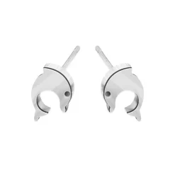 Simply Whispers Stainless Steel Dolphin Stud Earrings Fashion