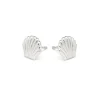 Simply Whispers Stainless Steel Seashell Tiny Stud Earrings New