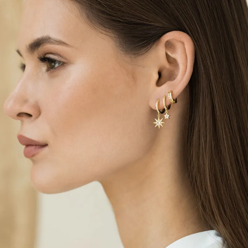 Simply Whispers Stardust Charm Hoop Earring Hot