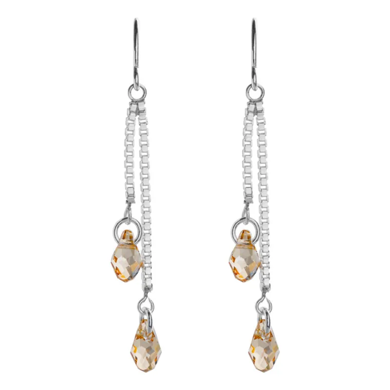 Simply Whispers 925 Sterling Silver Champagne French Hook Earrings Outlet