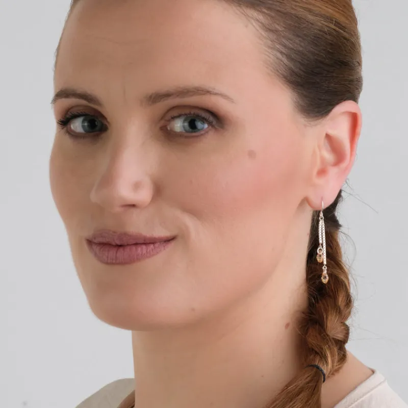 Simply Whispers 925 Sterling Silver Champagne French Hook Earrings Outlet