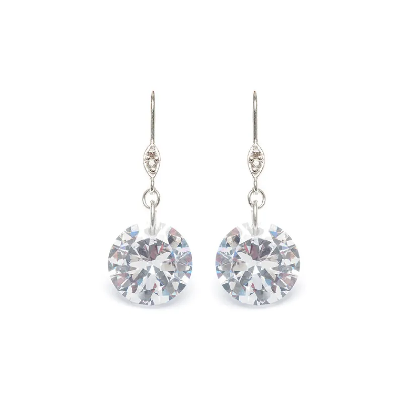 Simply Whispers 925 Sterling Silver Crystal French Hook Earrings Discount