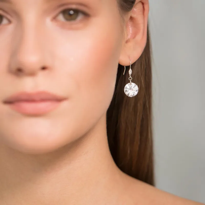 Simply Whispers 925 Sterling Silver Crystal French Hook Earrings Discount