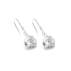 Simply Whispers 925 Sterling Silver Crystal French Hook Earrings Discount