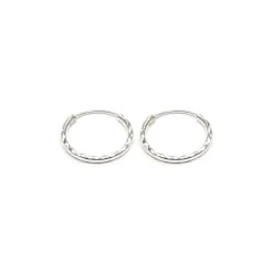 Simply Whispers 925 Sterling Silver Diamond Cut Hoops Hot