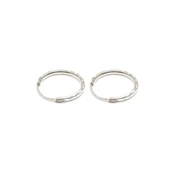 Simply Whispers 925 Sterling Silver Diamond Cut Hoops Hot