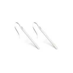 Simply Whispers 925 Sterling Silver French Hook Earrings With Long Silver Bar Hot