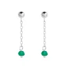 Simply Whispers 925 Sterling Silver Green Bead Drop Earrings New