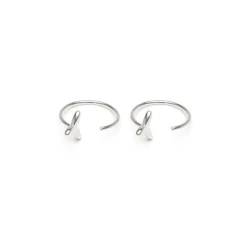 Simply Whispers 925 Sterling Silver Leaf Huggie Hoops Fashion