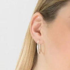 Simply Whispers 925 Sterling Silver Medium Endless Hoop Earrings Hot