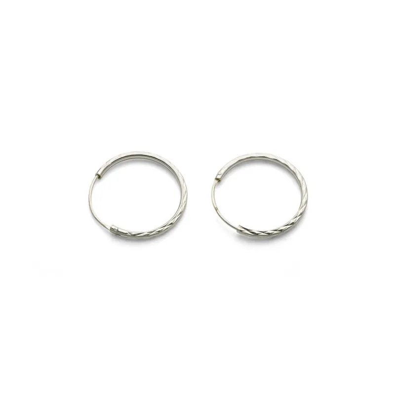 Simply Whispers 925 Sterling Silver Medium Hoop Earrings Online
