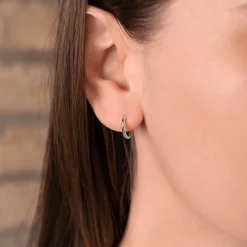 Simply Whispers 925 Sterling Silver Mini Hoop Earrings Fashion