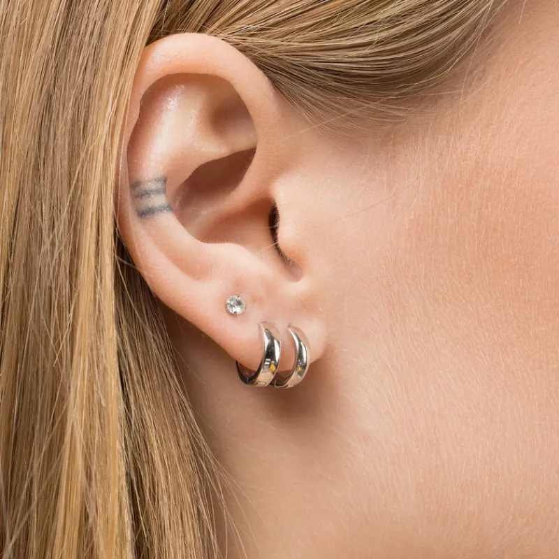 Simply Whispers 925 Sterling Silver Mini Huggie Earrings Outlet