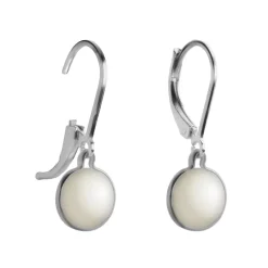 Simply Whispers 925 Sterling Silver Mother Of Pearl Silver Drop Earrings Sale