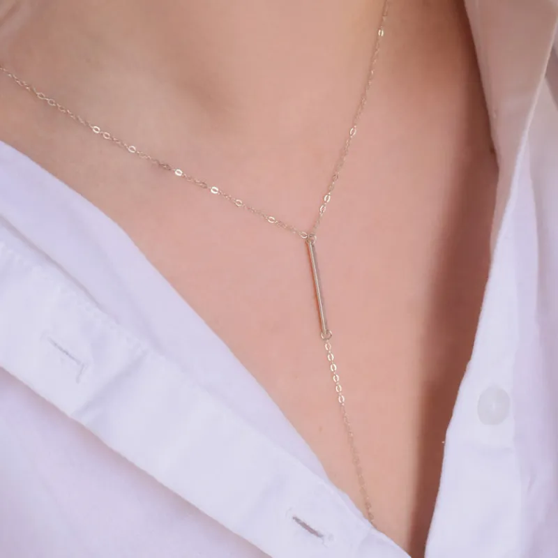 Simply Whispers Sterling Silver Necklace with Bar Pendant Hot