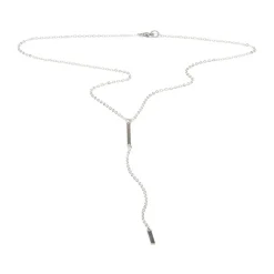Simply Whispers Sterling Silver Necklace with Bar Pendant Hot