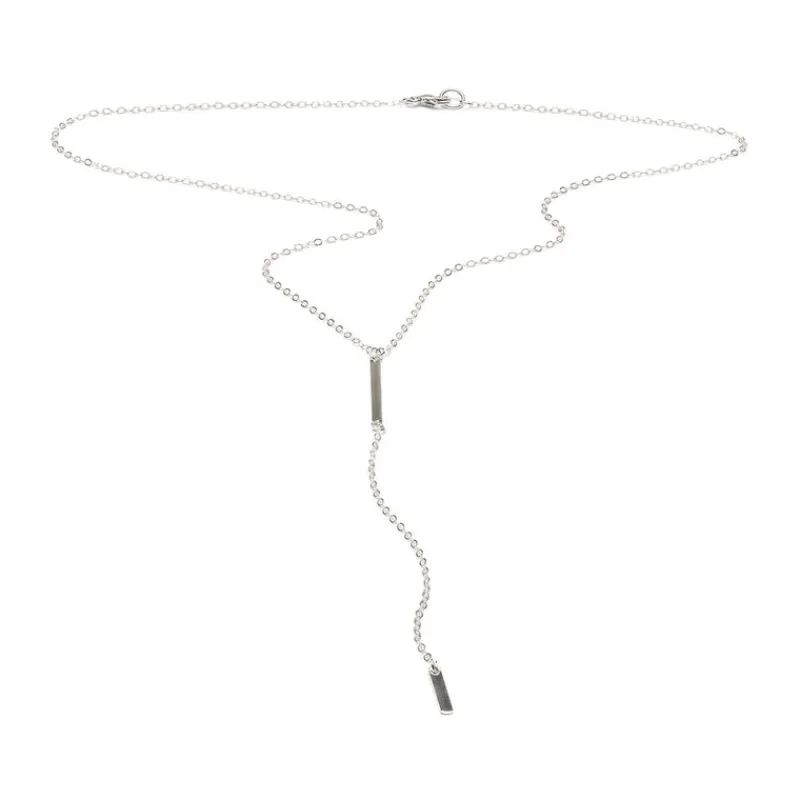 Simply Whispers Sterling Silver Necklace with Bar Pendant Hot