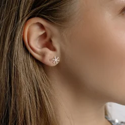 Simply Whispers 925 Sterling Silver Snowflake Earrings Hot