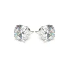 Simply Whispers 925 Sterling Silver Stud Earrings 10mm Round Crystal Best