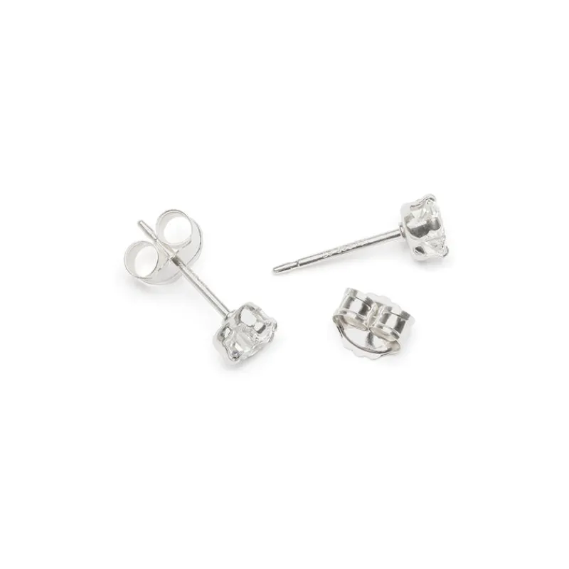Simply Whispers 925 Sterling Silver Stud Earrings Heart Crystal Sale