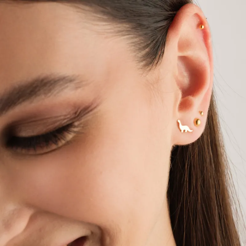 Simply Whispers Tiny Ball Stud Earrings Gold Plated Discount