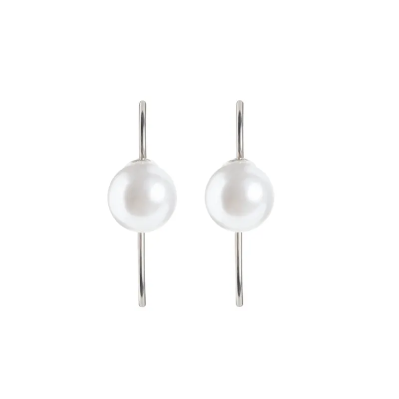 Simply Whispers Titanium Pearl French Hook Earrings New