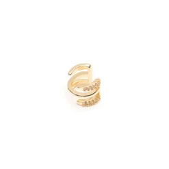 Simply Whispers Triple Crystal Gold Ear Cuff Discount