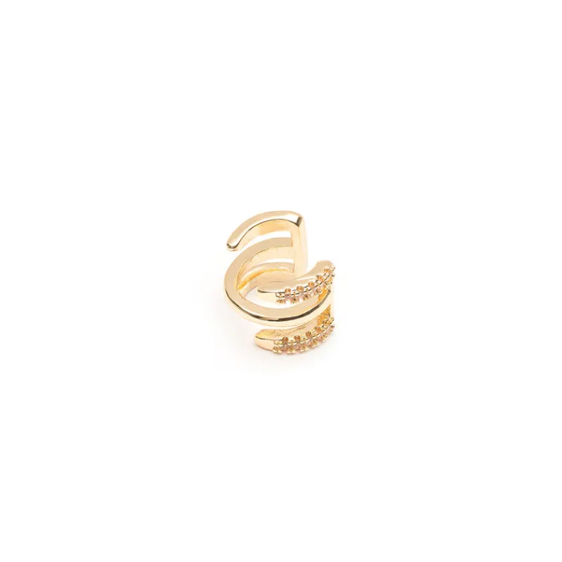 Simply Whispers Triple Crystal Gold Ear Cuff Discount