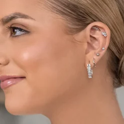 Simply Whispers Triple Crystal Helix Single Earring Hot
