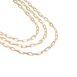 Simply Whispers Triple Layered Paper Clip Chain Necklace Hot