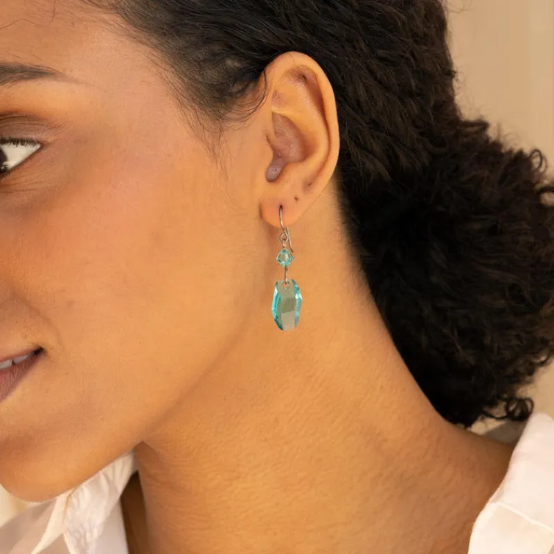 Simply Whispers Turquoise Crystal Niobium Earrings Online