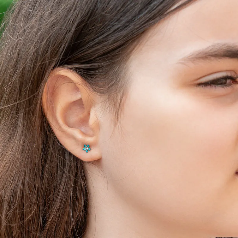 Simply Whispers Turquoise Daisy Earrings Clearance