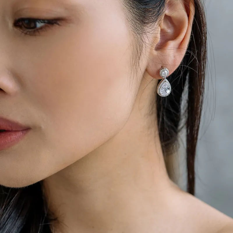 Simply Whispers White Crystal Drop Earrings Best