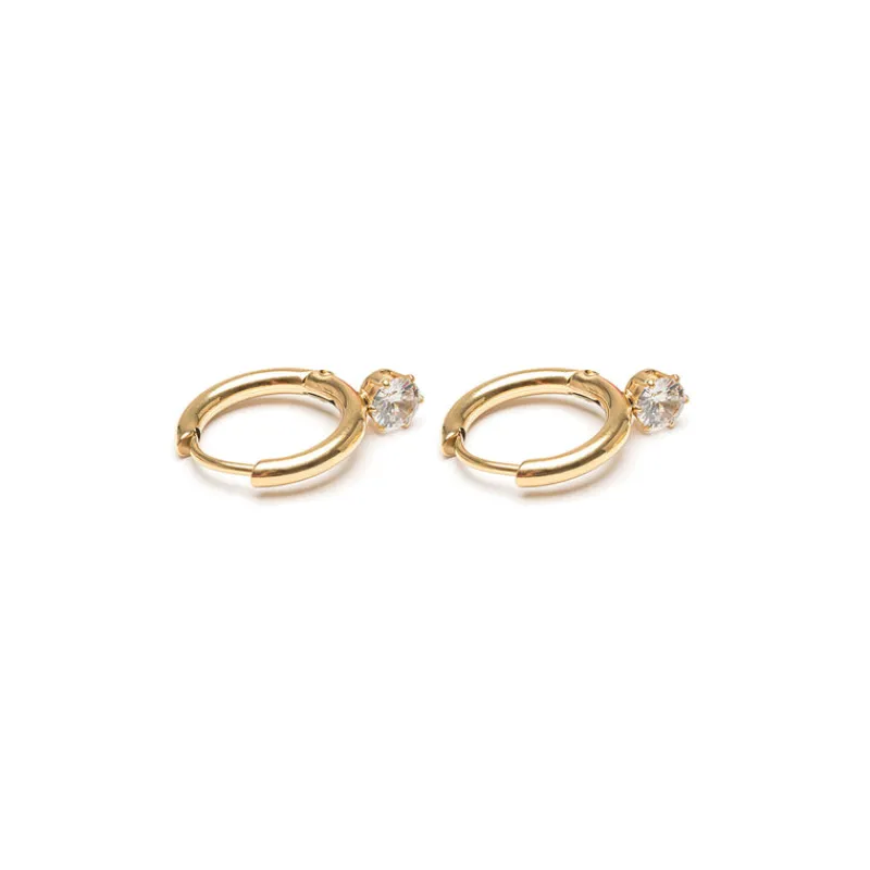 Simply Whispers White Crystal Drop Huggie Earrings Fashion