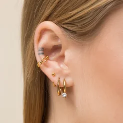 Simply Whispers White Crystal Drop Huggie Earrings Fashion