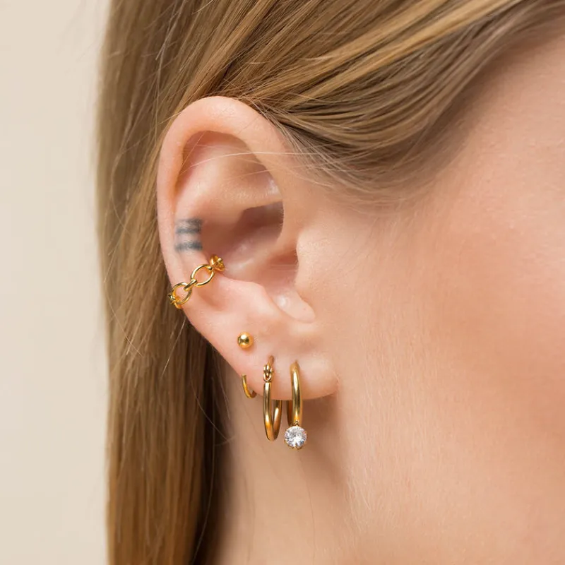 Simply Whispers White Crystal Drop Huggie Earrings Fashion