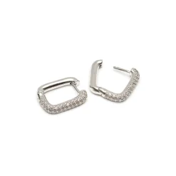 Simply Whispers White Crystal Square Hoop Earrings Best