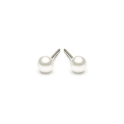 Simply Whispers White Pearl 4mm Stud Earrings Best